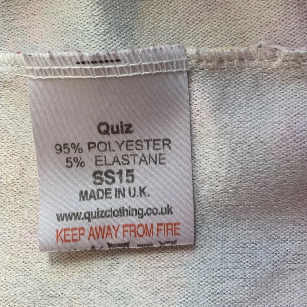 Quiz Floral Top Sleeveless Cami White Multicoloured Scallop Hem Colourful UK 12 - Picture 7 of 8